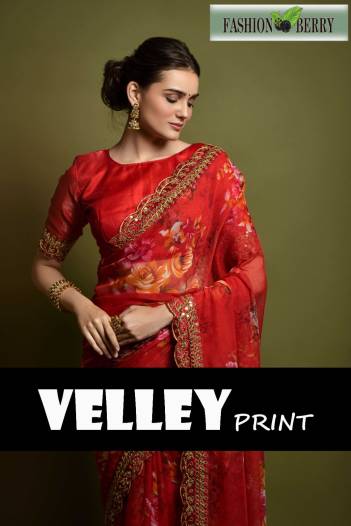 VELLEY PRINT BY FASHION BERRY BANGALORI SAREES MANUFACTURER IN INDIA